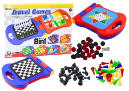 LEAN Toys Gra Podróżna 8w1 Szachy Warcaby Ludo Tryktrak Chińczyk Węże i Drabiny