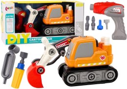 LEAN Toys Koparka Gąsienicowa Kreskówkowa Do Skręcania DIY Pomarańczowa