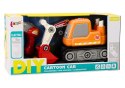 LEAN Toys Koparka Gąsienicowa Kreskówkowa Do Skręcania DIY Pomarańczowa