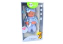 LEAN Toys Lalka Bobas Sweterek w Paski Czapeczka Szalik Niebieski
