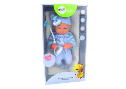 LEAN Toys Lalka Bobas Sweterek w Paski Czapeczka Szalik Niebieski LEAN Toys Lalka Bobas Sweterek w Paski Czapeczka Szalik Niebieski