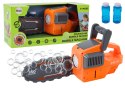 LEAN Toys Maszynka Do Baniek Mydlanych Piła Łańcuchowa Pomarańczowa