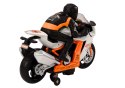 LEAN Toys Motor Z Motocyklistą Światła Dźwięki Czujnik Przeszkód Biały