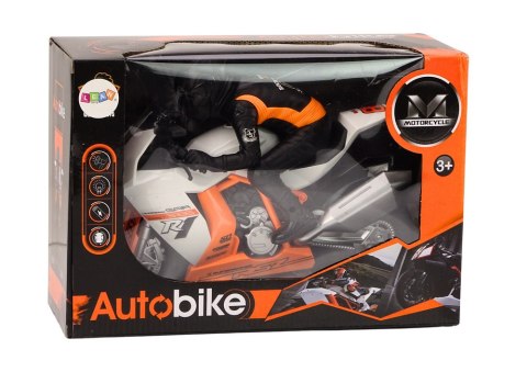 LEAN Toys Motor Z Motocyklistą Światła Dźwięki Czujnik Przeszkód Biały LEAN Toys Motor Z Motocyklistą Światła Dźwięki Czujnik Przeszkód Biały