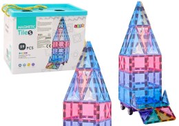 LEAN Toys Zestaw Klocków Magnetycznych Panele 59el Kolorowe