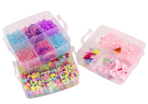 LEAN Toys Zestaw Koralików Zawieszek W Walizce Gumki Spinki Pierścionki DIY 1620 El LEAN Toys Zestaw Koralików Zawieszek W Walizce Gumki Spinki Pierścionki DIY 1620 El