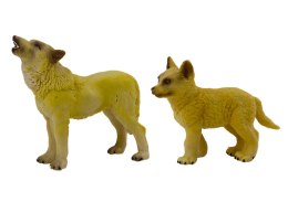 LEAN Toys Figurki Dorosły Wilk 9 cm oraz Młody Wilk 6,5 cm