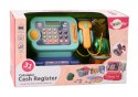 LEAN Toys Kasa Fiskalna Nauka Liczenia Monety Koszyk Światła Dźwięki Niebieska