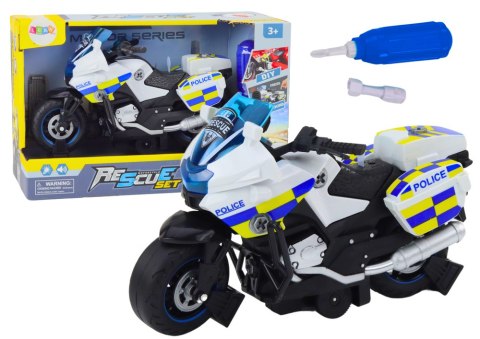 LEAN Toys Motocykl Do Skręcania Policyjny DIY Światła Dźwięki Biały LEAN Toys Motocykl Do Skręcania Policyjny DIY Światła Dźwięki Biały