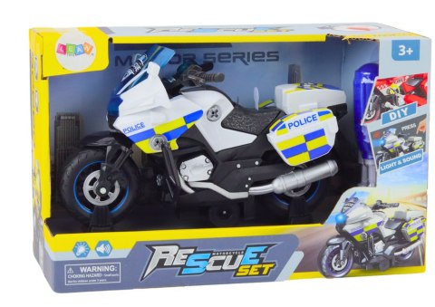 LEAN Toys Motocykl Do Skręcania Policyjny DIY Światła Dźwięki Biały LEAN Toys Motocykl Do Skręcania Policyjny DIY Światła Dźwięki Biały