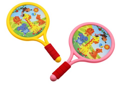 LEAN Toys Rakietki Do Badmintona Dziecięce Zwierzęta Żółty Różowy LEAN Toys Rakietki Do Badmintona Dziecięce Zwierzęta Żółty Różowy