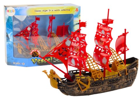 LEAN Toys Statek Piracki Światła Dźwięki Kółka Brązowy LEAN Toys Statek Piracki Światła Dźwięki Kółka Brązowy