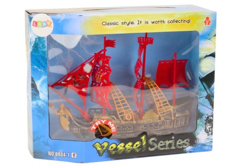 LEAN Toys Statek Piracki Światła Dźwięki Kółka Brązowy LEAN Toys Statek Piracki Światła Dźwięki Kółka Brązowy