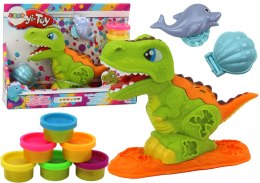 LEAN Toys Zestaw Ciastoliny Dinozaur 6 Kolorów Formy Delfinek Muszelka