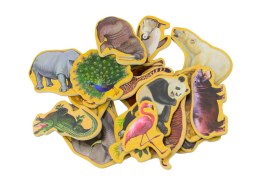 LEAN Toys Zestaw Magnesy Drewniane Dzikie Zwierzęta Safari 20 Sztuk