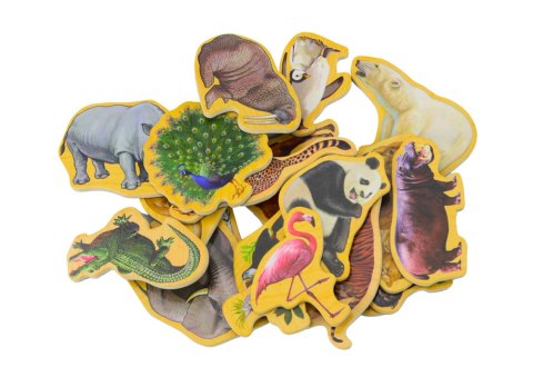 LEAN Toys Zestaw Magnesy Drewniane Dzikie Zwierzęta Safari 20 Sztuk LEAN Toys Zestaw Magnesy Drewniane Dzikie Zwierzęta Safari 20 Sztuk