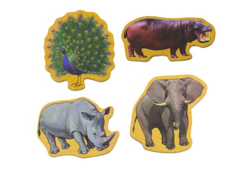 LEAN Toys Zestaw Magnesy Drewniane Dzikie Zwierzęta Safari 20 Sztuk LEAN Toys Zestaw Magnesy Drewniane Dzikie Zwierzęta Safari 20 Sztuk