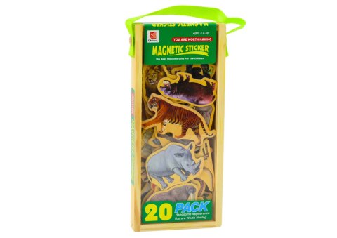 LEAN Toys Zestaw Magnesy Drewniane Dzikie Zwierzęta Safari 20 Sztuk LEAN Toys Zestaw Magnesy Drewniane Dzikie Zwierzęta Safari 20 Sztuk