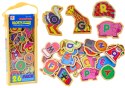 LEAN Toys Zestaw Magnesy Drewniane Literki Obrazki Zwierzęta Przedmioty 26 Sztuk
