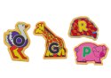 LEAN Toys Zestaw Magnesy Drewniane Literki Obrazki Zwierzęta Przedmioty 26 Sztuk