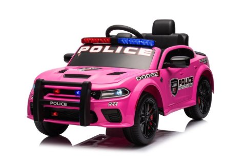 LEAN CARS Auto Na Akumulator Dodge Charger Policyjny Różowy LEAN CARS Auto Na Akumulator Dodge Charger Policyjny Różowy