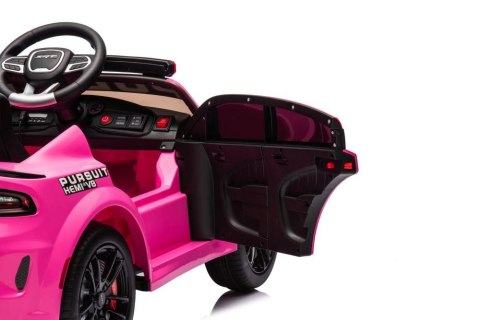 LEAN CARS Auto Na Akumulator Dodge Charger Policyjny Różowy LEAN CARS Auto Na Akumulator Dodge Charger Policyjny Różowy