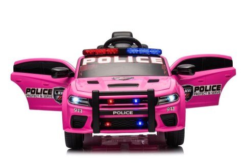 LEAN CARS Auto Na Akumulator Dodge Charger Policyjny Różowy LEAN CARS Auto Na Akumulator Dodge Charger Policyjny Różowy
