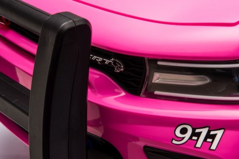 LEAN CARS Auto Na Akumulator Dodge Charger Policyjny Różowy LEAN CARS Auto Na Akumulator Dodge Charger Policyjny Różowy