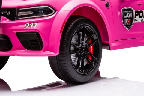 LEAN CARS Auto Na Akumulator Dodge Charger Policyjny Różowy LEAN CARS Auto Na Akumulator Dodge Charger Policyjny Różowy