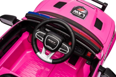 LEAN CARS Auto Na Akumulator Dodge Charger Policyjny Różowy LEAN CARS Auto Na Akumulator Dodge Charger Policyjny Różowy