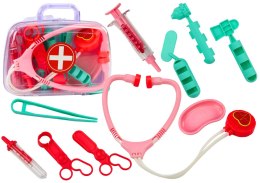 LEAN TOYS Apteczka Dziecięcia Narzędzia Lekarskie W Walizce Różowy