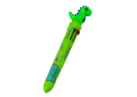 LEAN TOYS Długopis Wielokolorowy Dinozaur Automatyczny 10 Kolorów Mix LEAN TOYS Długopis Wielokolorowy Dinozaur Automatyczny 10 Kolorów Mix