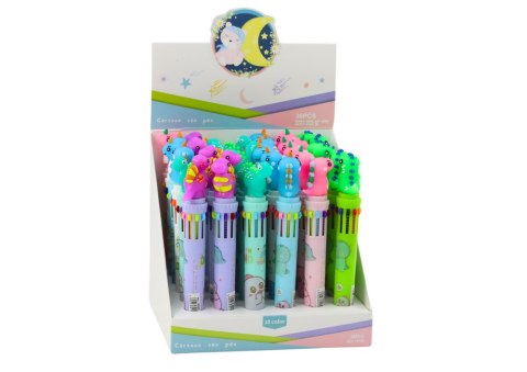 LEAN TOYS Długopis Wielokolorowy Dinozaur Automatyczny 10 Kolorów Mix LEAN TOYS Długopis Wielokolorowy Dinozaur Automatyczny 10 Kolorów Mix
