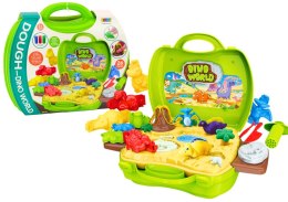 LEAN Toys Ciastolina Świat Dinozaurów W Walizce Foremki Narzędzia Zielony