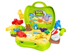 LEAN Toys Ciastolina Świat Dinozaurów W Walizce Foremki Narzędzia Zielony