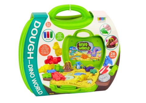 LEAN Toys Ciastolina Świat Dinozaurów W Walizce Foremki Narzędzia Zielony LEAN Toys Ciastolina Świat Dinozaurów W Walizce Foremki Narzędzia Zielony