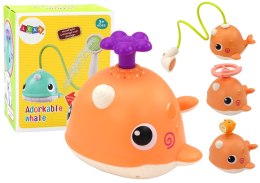 LEAN Toys Zabawka Do Kąpieli Wieloryb 3 Końcówki Pomarańczowy