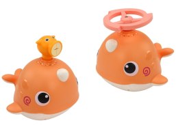 LEAN Toys Zabawka Do Kąpieli Wieloryb 3 Końcówki Pomarańczowy