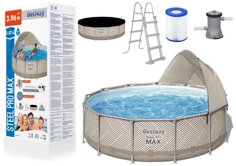 Bestway Basen Ogrodowy Stelażowy Z Baldachimem Daszek 396 x 107 cm Bestway 561FY Bestway Basen Ogrodowy Stelażowy Z Baldachimem Daszek 396 x 107 cm Bestway 561FY