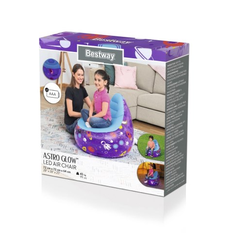 Bestway Dmuchany Fotel Kosmos LED 72 x 72 x 64 Bestway 75122 Fioletowy Bestway Dmuchany Fotel Kosmos LED 72 x 72 x 64 Bestway 75122 Fioletowy