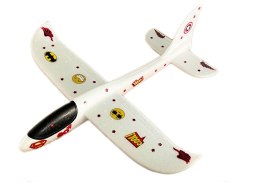 LEAN TOYS Samolot Styropianowy Lekki Szybowiec Biały Naklejki 48CM
