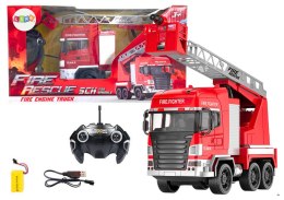 LEAN Toys Wóz Strażacki Z Wysięgnikiem Zdalnie Sterowany RC Spray Światła