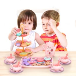 LEAN Toys Zestaw Do Herbaty W Walizce Filiżanki Talerzyki Patera Pączki