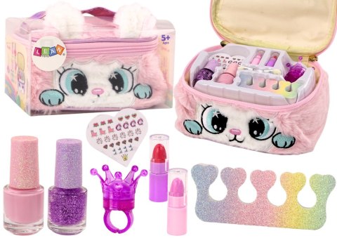LEAN Toys Zestaw Piękności Pluszowa Kosmetyczka Kotek Lakiery Pomadki LEAN Toys Zestaw Piękności Pluszowa Kosmetyczka Kotek Lakiery Pomadki