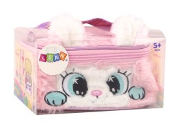 LEAN Toys Zestaw Piękności Pluszowa Kosmetyczka Kotek Lakiery Pomadki