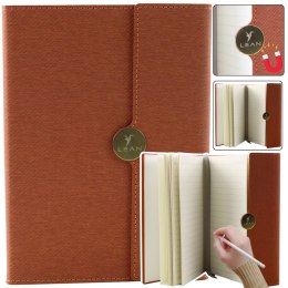 LEAN Notes Biurowy Na Magnes Notatnik A5 W Linie Z Obiciem Brązowy