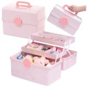 LEAN Organizer Pudełko Na Biżuterię Kosmetyki Akcesoria Różowe 29x16x16cm