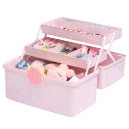 LEAN Organizer Pudełko Na Biżuterię Kosmetyki Akcesoria Różowe 29x16x16cm