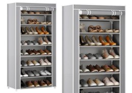 LEAN Stojak 8-Poziomowy Na Buty Organizer Szafa Osłona Pyłoszczelna Szara