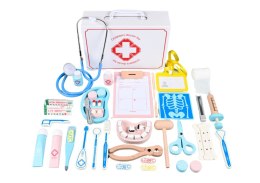 LEAN Toys Drewniany Zestaw Lekarski - 43 Elementy - Apteczka, Dentysta, Mały Lekarz